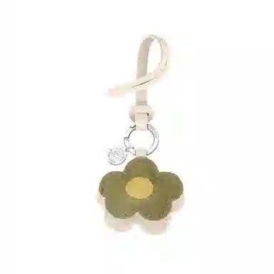 后鸟 原创设计师小众小花花朵优雅小清新 手工小羊皮真皮 包包挂件钥匙扣汽车挂件 男女同款情侣款 橄榄绿大地棕香草紫公主粉色