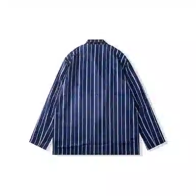 我是大卫 条纹宽松双排扣长袖衬衫 男款