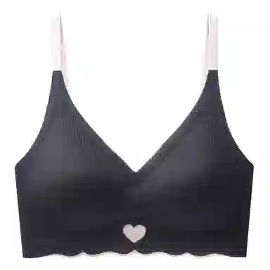 鸭鸭 聚拢防下垂无痕收副乳薄条纹纹理文胸 女款