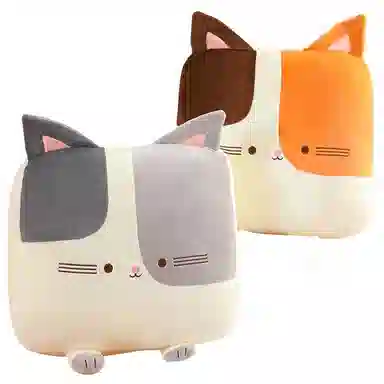 胖胖龙 卡通猫咪方形抱枕 玩偶周边