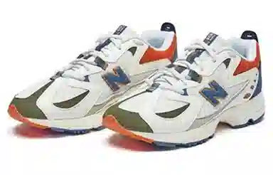New Balance 828 White Blue Orange