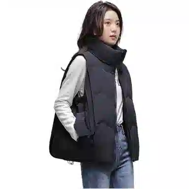 鸭鸭 时尚纯色立领百搭休闲加厚保暖简约外穿通勤办公室穿搭羽绒马甲 女款