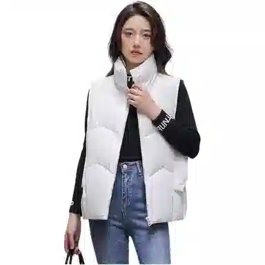 鸭鸭 时尚纯色立领百搭休闲加厚保暖简约外穿通勤办公室穿搭羽绒马甲 女款