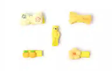 白卷 可爱发夹 布艺 发饰 女款 多彩