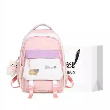 格安诺 韩版大容量撞色轻便翻盖潮流学生 尼龙 双肩包