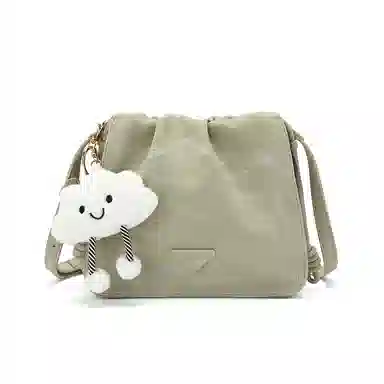 稻草人 小众设计国潮绸缎风丝滑触感 聚氨酯革 斜挎包单肩包小方包 常规 女款 浅粉色/浅绿/浅杏色/灰蓝