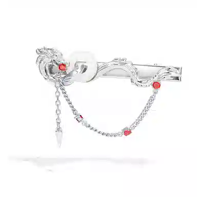 秦福炫 生肖龙流苏轻奢设计感 发夹 女款 银色