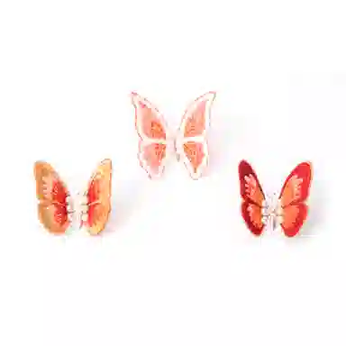 白卷 百搭简约立体渐变蝴蝶发饰 发夹 女款