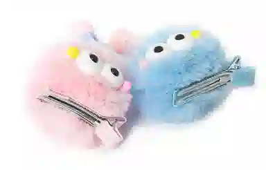 白卷 可爱毛绒绒搞怪发夹碎发刘海鸭嘴夹头饰 女款