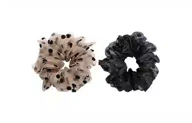 Zuoou Large Polka Dot Organza Ponytail Holder