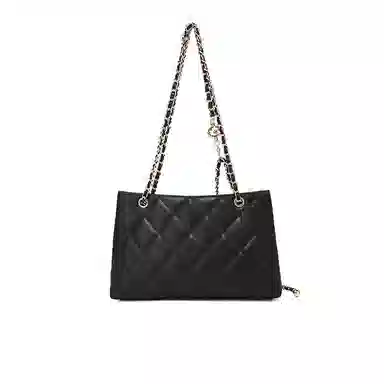 稻草人 潮流百搭菱格绣线设计时尚精致链条 牛剖层皮革 斜挎包 常规 女款