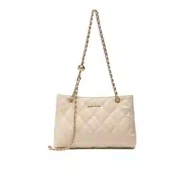 稻草人 潮流百搭菱格绣线设计时尚精致链条 牛剖层皮革 斜挎包 常规 女款