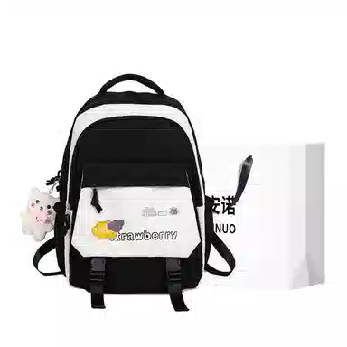 格安诺 韩版大容量撞色轻便翻盖潮流学生 尼龙 双肩包