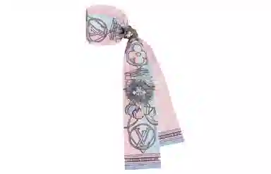 Louis Vuitton LV All In Silk Hair Tie Pink