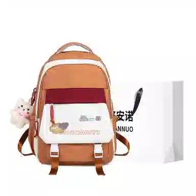 格安诺 韩版大容量撞色轻便翻盖潮流学生 尼龙 双肩包