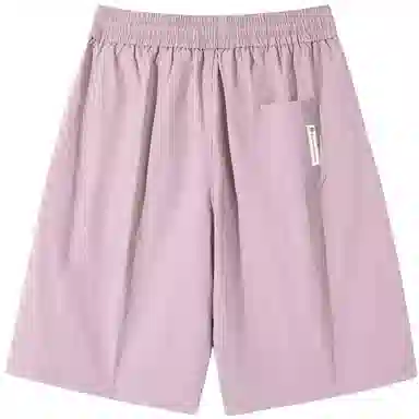 蜡笔小新 纯色卡通小新口袋竖徽宽松透气直筒针织休闲短裤 男女同款