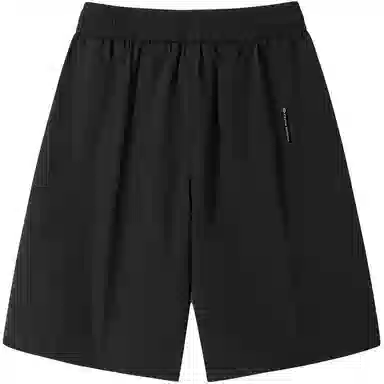 蜡笔小新 纯色卡通小新口袋竖徽宽松透气直筒针织休闲短裤 男女同款