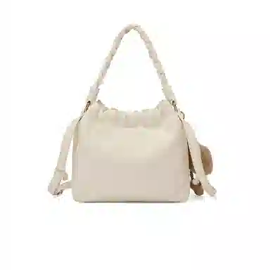 稻草人 柔软可爱毛绒挂饰百搭款 聚氨酯拼皮革 手提包 常规 女款 奶白/浅绿/浅粉色