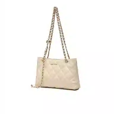 稻草人 潮流百搭菱格绣线设计时尚精致链条 牛剖层皮革 斜挎包 常规 女款