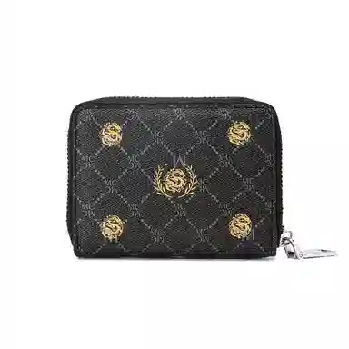 稻草人 大容量拉链开合 聚氯乙烯革 卡包 常规 男款 深灰色