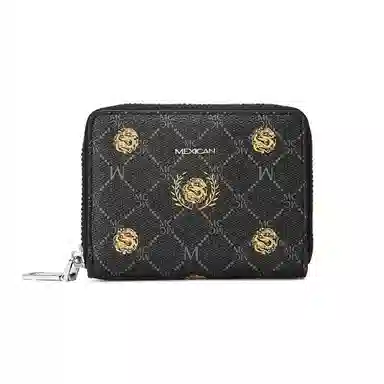 稻草人 大容量拉链开合 聚氯乙烯革 卡包 常规 男款 深灰色