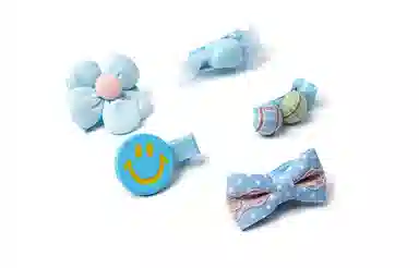 白卷 可爱发夹 布艺 发饰 女款 多彩