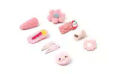 白卷 侧边前额后脑勺碎发可爱针织毛线发夹 萌趣小动物发饰 女款 闺蜜款