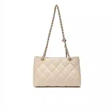 稻草人 潮流百搭菱格绣线设计时尚精致链条 牛剖层皮革 斜挎包 常规 女款