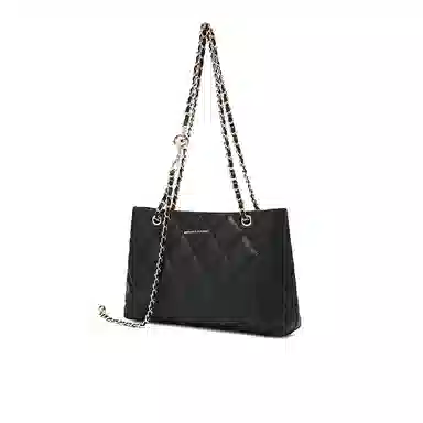 稻草人 潮流百搭菱格绣线设计时尚精致链条 牛剖层皮革 斜挎包 常规 女款