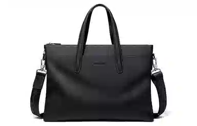 马莎兰缇 高级感商务通勤潮流大容量 牛皮 电脑包公文包单肩斜挎手提包 常规 男款 黑色