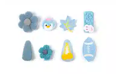 白卷 侧边前额后脑勺碎发可爱针织毛线发夹 萌趣小动物发饰 女款 闺蜜款