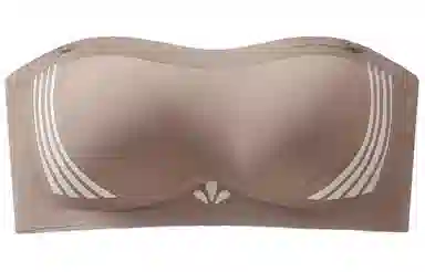 二三二三 撞色条纹无痕隐形防滑聚拢抹胸内衣 女款