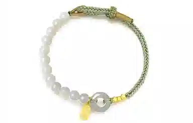 佐卡伊 平安扣 和田玉 手串 女款 白玉