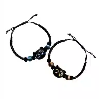 亲喜 大眼猫可爱猫咪 小众设计感 树脂 手链 男女同款情侣款