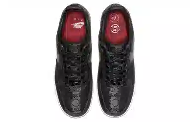 Fragment Design x CLOT x Nike Air Force 1 Black Silk