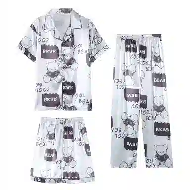 兰缪 时尚简约高级短袖凉感休闲短裤舒适亲肤长裤睡衣套装 男款