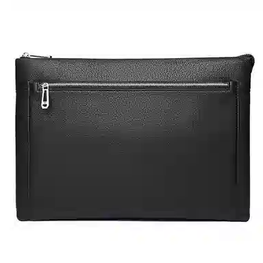 DOSRFINI Business Large Capacity Men's Leather Wristlet Clutch Black