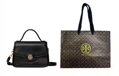 Tory Burch Robinson Small Patent Leather Bag Black