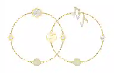 Swarovski Remix Collection Strand Bracelet Set Gold