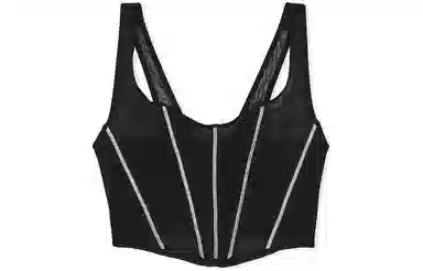 Victoria's Secret PINK VERY SEXY Sheer Shine Corset TopBlack