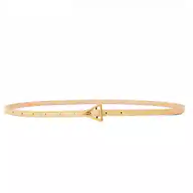 牛当家 复古三角形针扣细头层牛皮时尚装饰裤带 皮带 女款