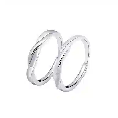 心草 莫比乌斯环 光面素圈 浪漫精致小众对戒 合金 戒指 男女同款情侣款  恋爱频率爱意交织开口可调节