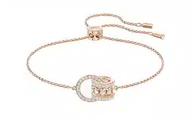 Swarovski Double Ring Bracelet Rose Gold