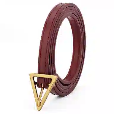 牛当家 复古三角形针扣细头层牛皮时尚装饰裤带 皮带 女款