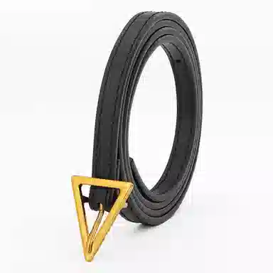 牛当家 复古三角形针扣细头层牛皮时尚装饰裤带 皮带 女款