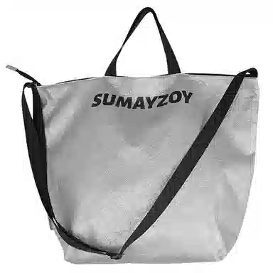 SUMAYZOY DuPont Paper Large Crossbody Bag Silver Black