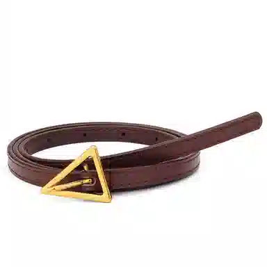 牛当家 复古三角形针扣细头层牛皮时尚装饰裤带 皮带 女款