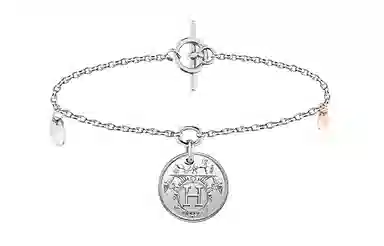 Hermes Ex-Libris Bracelet Silver