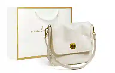 纳兰杜 女包百搭夏天简约潮流 通勤小众品牌包包 头层牛皮拼合成革 邮差包单肩包腋下包斜挎包 小号 女款 白色