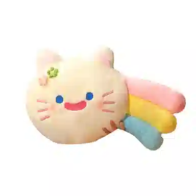 安之静雅 彩虹小花猫小兔抱枕 布娃娃 玩偶 毛绒公仔